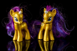 two gold pwnies with ping and violet hair (photo by Arashi Coldwind btw)