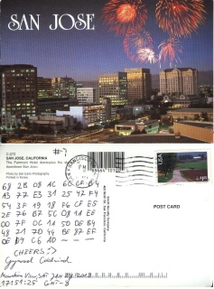 szyfrogram na pocztówce